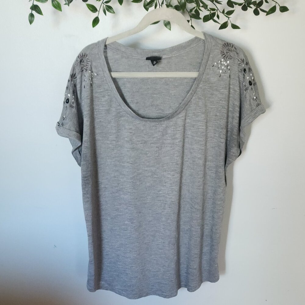 Torrid Jeweled Embroidered Top - Gray 2X